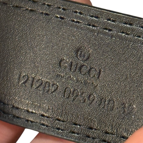 Gucci GG Supreme Web Stripe Belt Black Leather & Canvas Green Red Box & Dust Bag - Picture 8 of 11